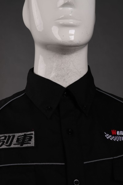 DS070 designs black embroidered logo uniforms  trailer industry companies  uniforms  maintenance  detail view-7
